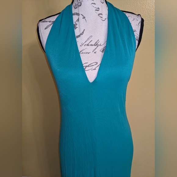 BCBGMaxAzria Halter Plunging VNeck Maxi Dress Size Small - Picture 2 of 9